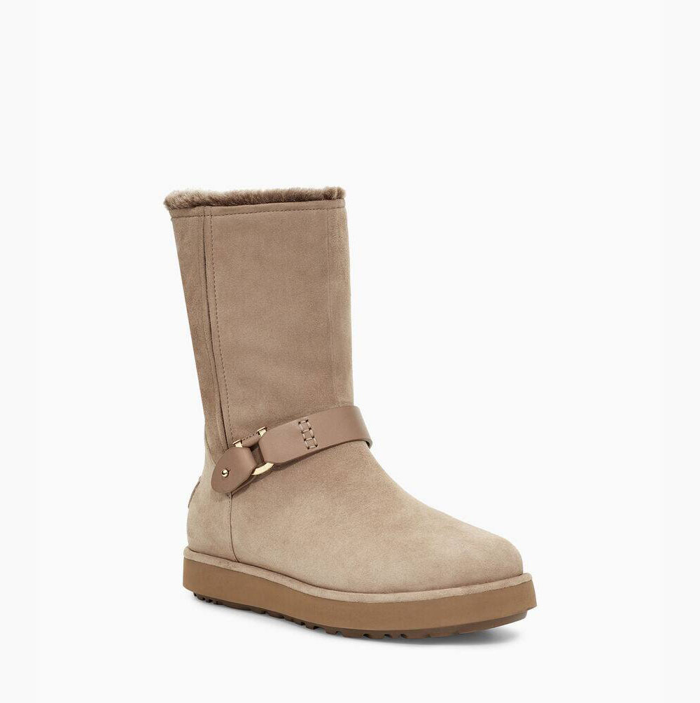 UGG Klassiska Berge Mocka Korta Stövlar Dam Khaki | AZFBVF1N