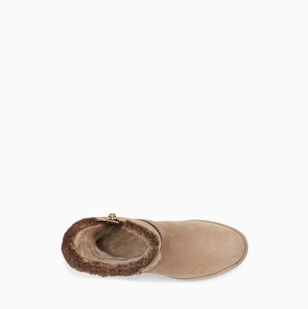 UGG Klassiska Berge Mocka Korta Stövlar Dam Khaki | AZFBVF1N