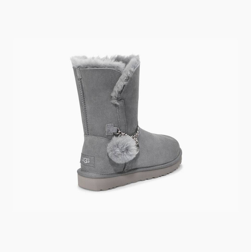UGG Klassiska Charm Korta Stövlar Dam Grå | 7CGS4Z1U