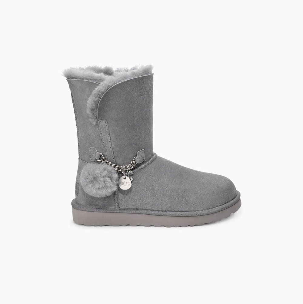 UGG Klassiska Charm Korta Stövlar Dam Grå | 7CGS4Z1U