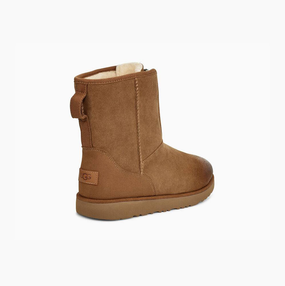 UGG Klassiska Front Zip Weather Korta Stövlar Herr Bruna | 081WLGFH