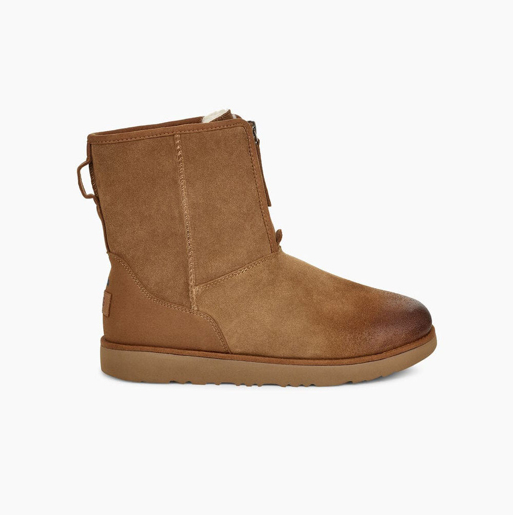 UGG Klassiska Front Zip Weather Korta Stövlar Herr Bruna | 081WLGFH