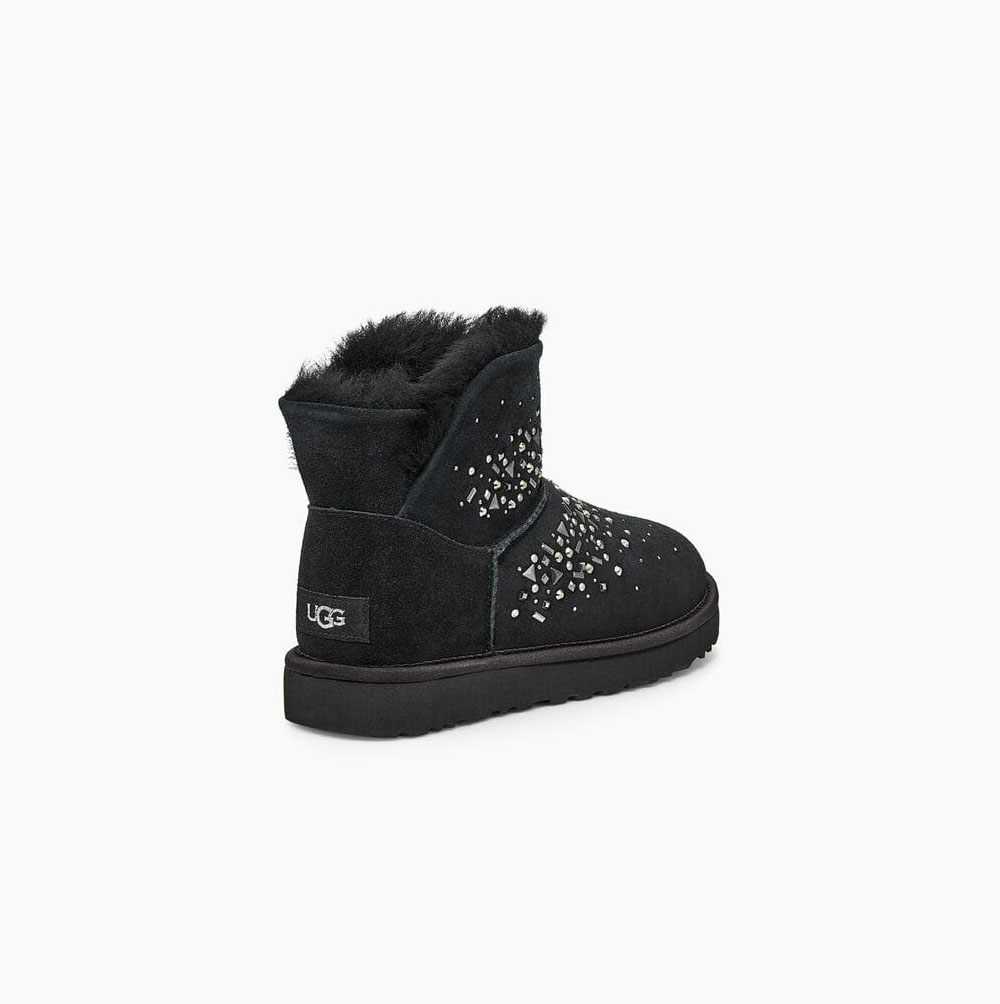 UGG Klassiska Galaxy Bling Mini Mini Boots Dam Svarta | KTHWVEN2
