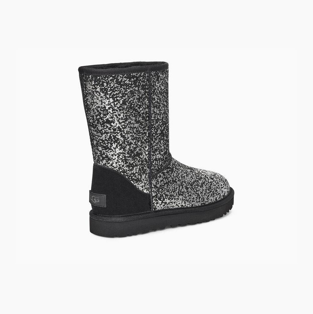 UGG Klassiska II Foil Glam Korta Stövlar Dam Svarta | 4ORSIHXU