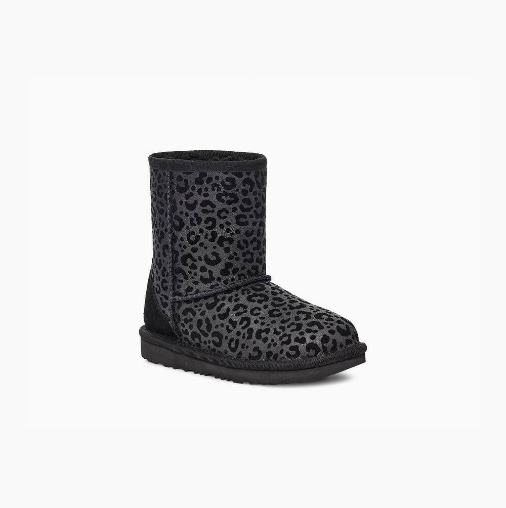 UGG Klassiska II Glitter Leopard Classic Boots Barn Svarta | 0UYBVTHU