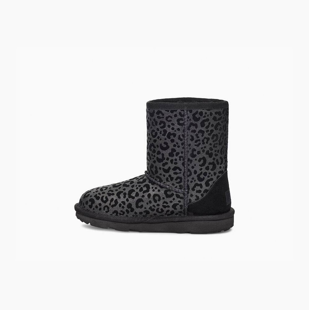 UGG Klassiska II Glitter Leopard Classic Boots Barn Svarta | 0UYBVTHU