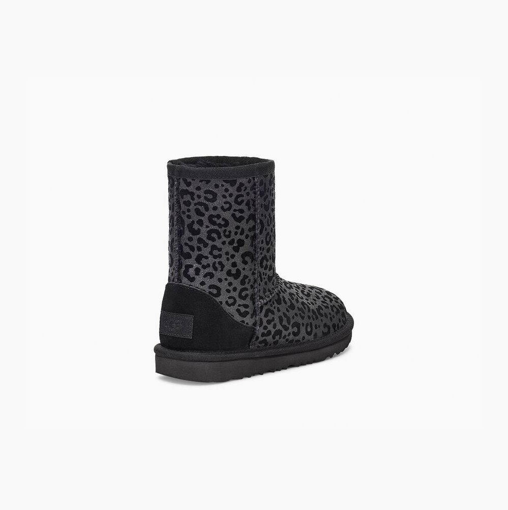 UGG Klassiska II Glitter Leopard Classic Boots Barn Svarta | 0UYBVTHU