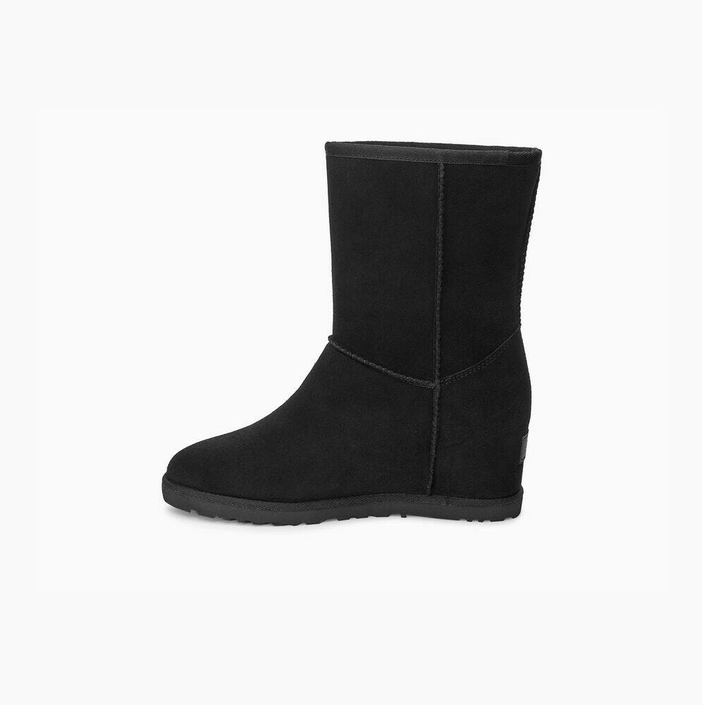 UGG Klassiska Korta Stövlar Dam Svarta | E7FISC86