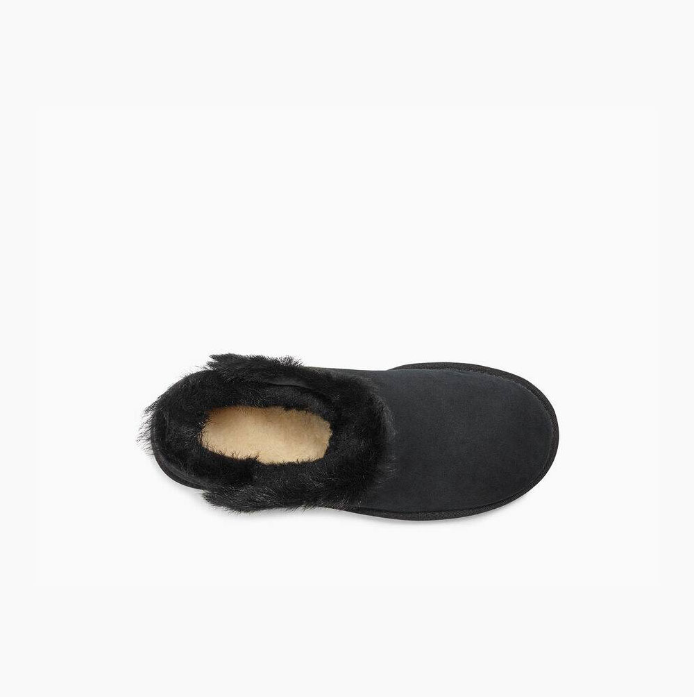 UGG Klassiska Mini Fluff High-Low Classic Boots Dam Svarta | J0IR0GI4