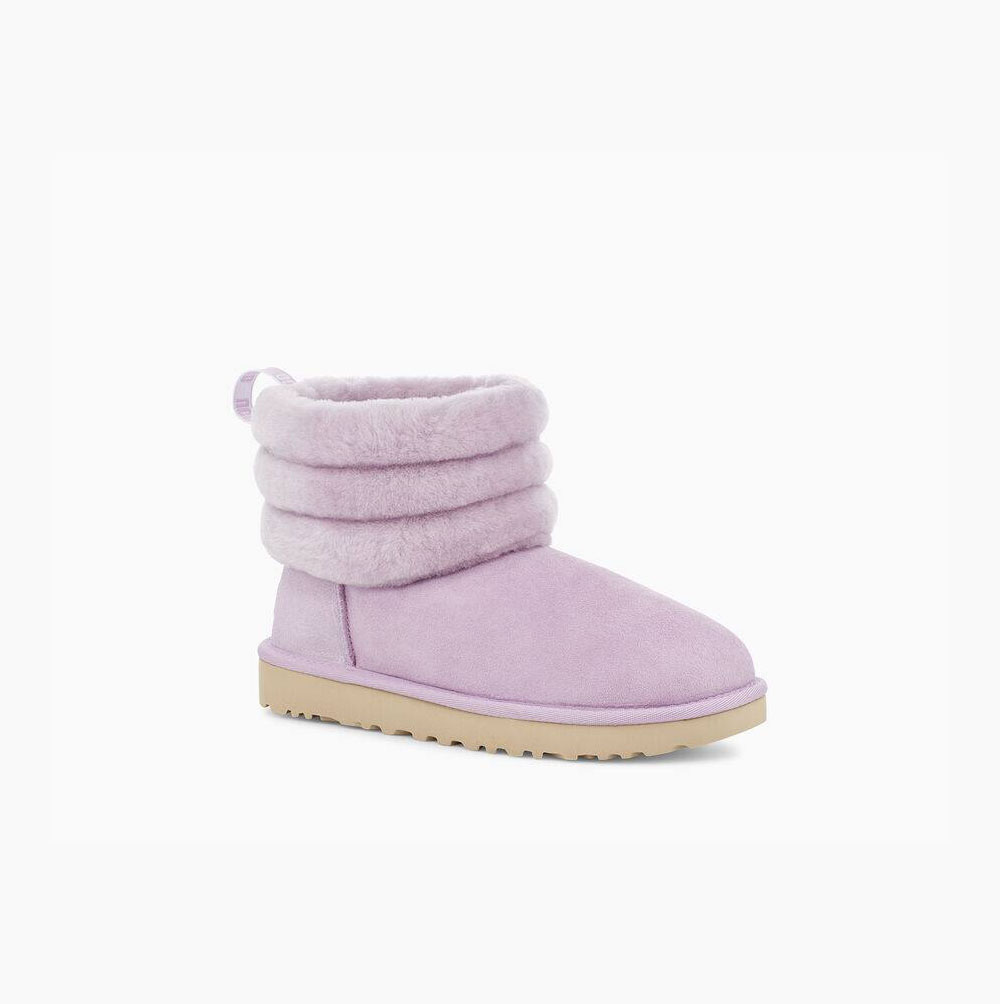 UGG Klassiska Mini Fluff Quilted Boots Dam Ljusrosa | 5EZ53MMJ