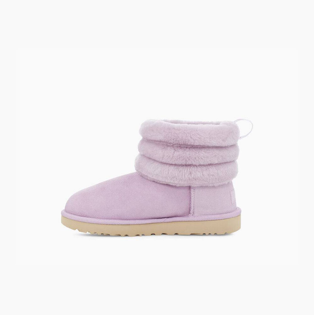 UGG Klassiska Mini Fluff Quilted Boots Dam Ljusrosa | 5EZ53MMJ