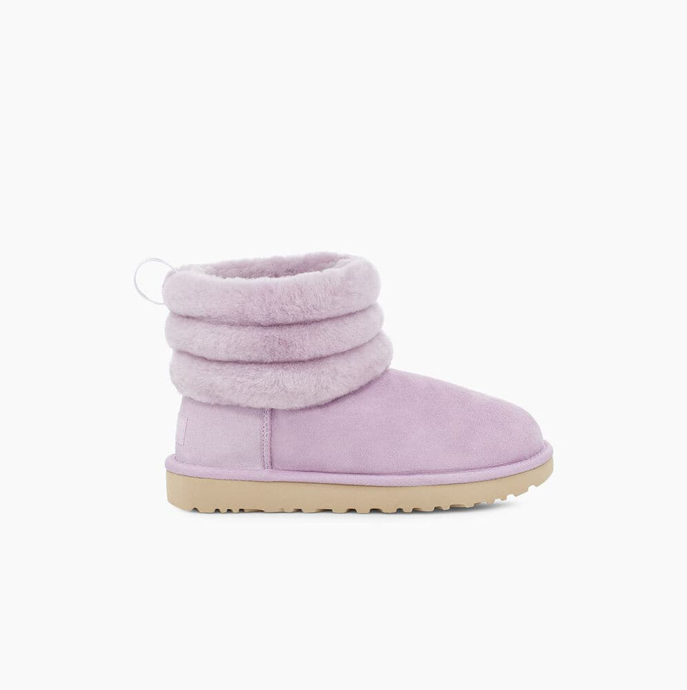 UGG Klassiska Mini Fluff Quilted Boots Dam Ljusrosa | 5EZ53MMJ