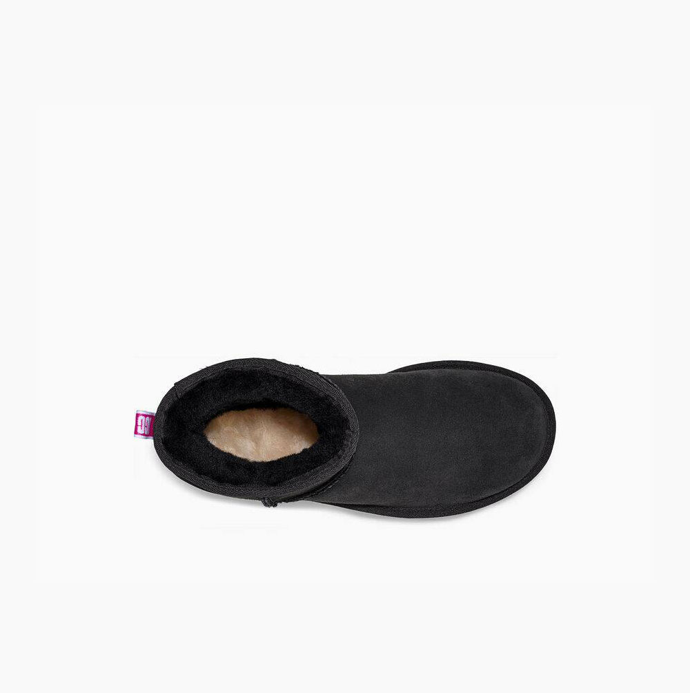 UGG Klassiska Mini II Tryck Logo Classic Boots Dam Svarta Rosa | M4ZJESTC