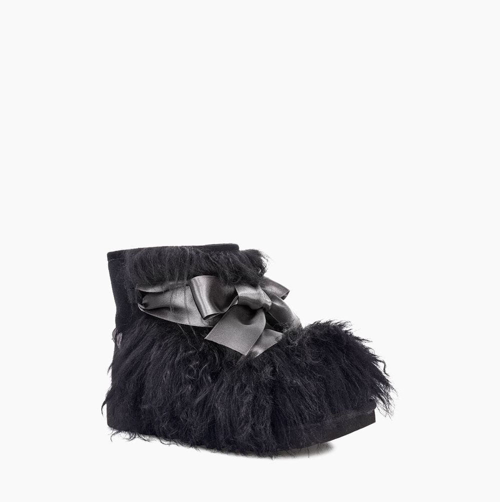 UGG Klassiska Mini Mongolian Classic Boots Dam Svarta | V4M07AQQ