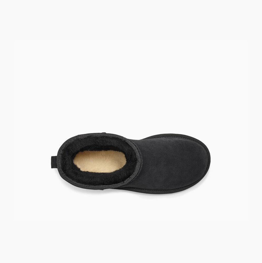 UGG Klassiska Mini Rubber Logo Classic Boots Dam Svarta | JYQ9F5CI