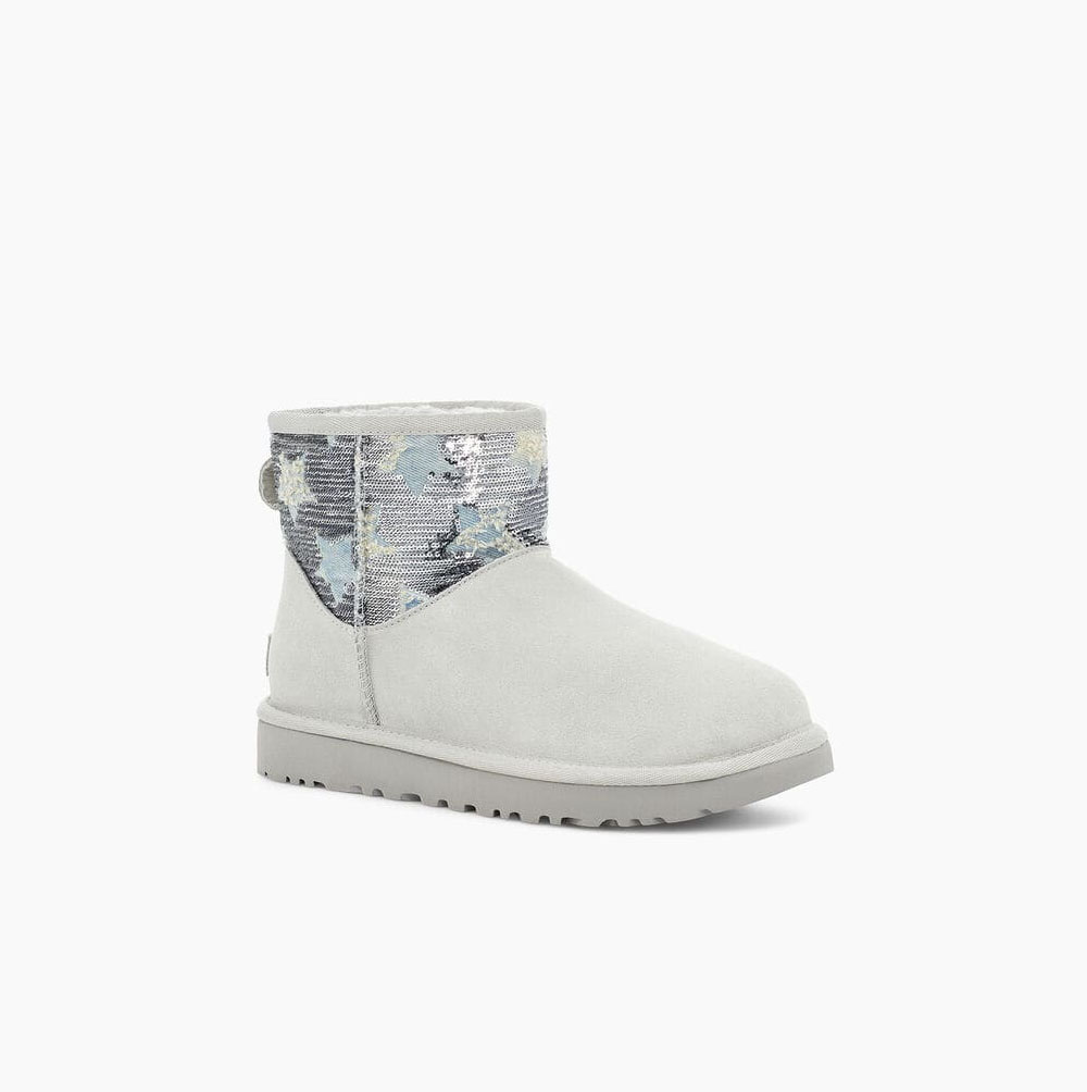 UGG Klassiska Mini Sequin Stars Classic Boots Dam Grå Lila | V8TVXITO