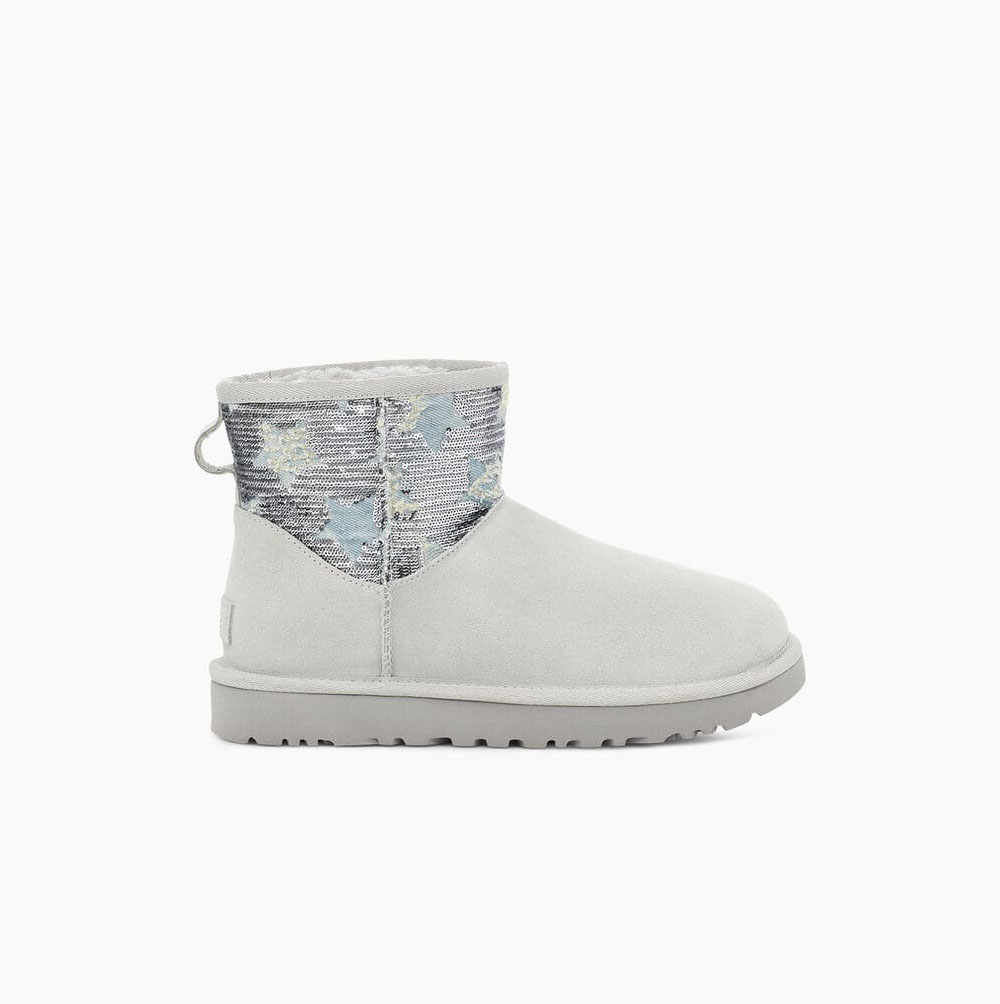 UGG Klassiska Mini Sequin Stars Classic Boots Dam Grå Lila | V8TVXITO