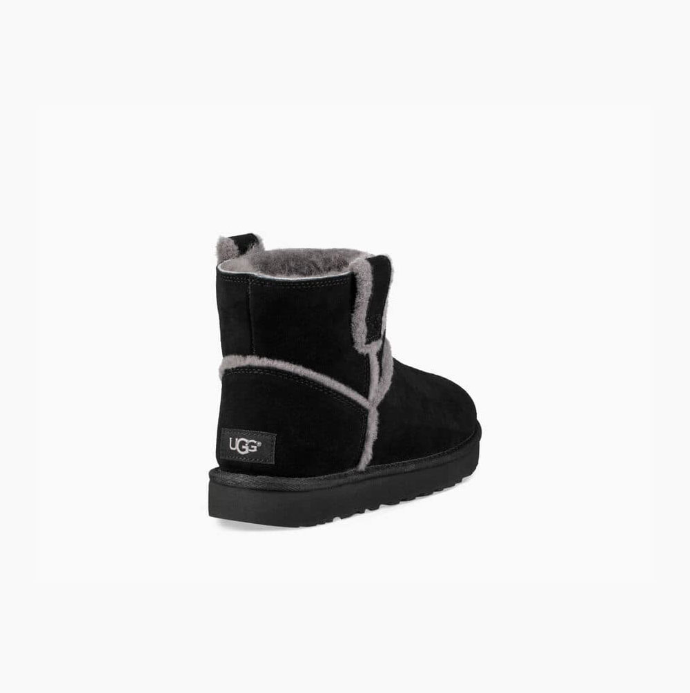 UGG Klassiska Mini Spill Seam Boot Classic Boots Dam Svarta | 8Z70C0F2