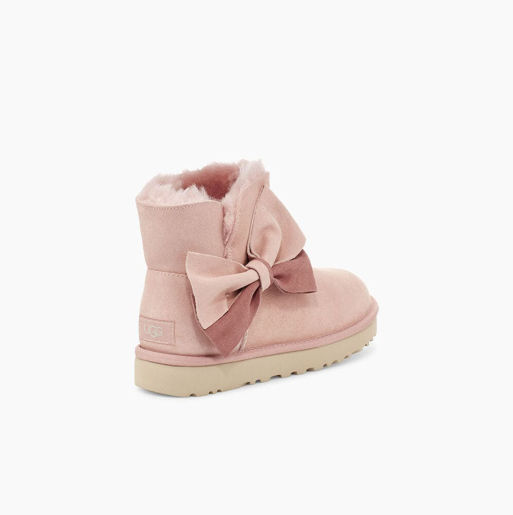 UGG Klassiska Mini Two-Tone Bow Classic Boots Dam Orange | IASTP49K