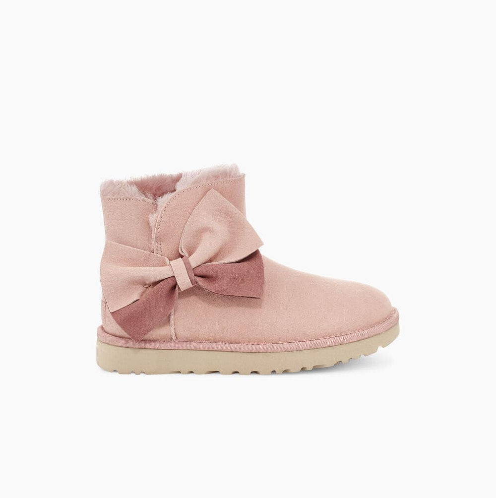 UGG Klassiska Mini Two-Tone Bow Classic Boots Dam Orange | IASTP49K