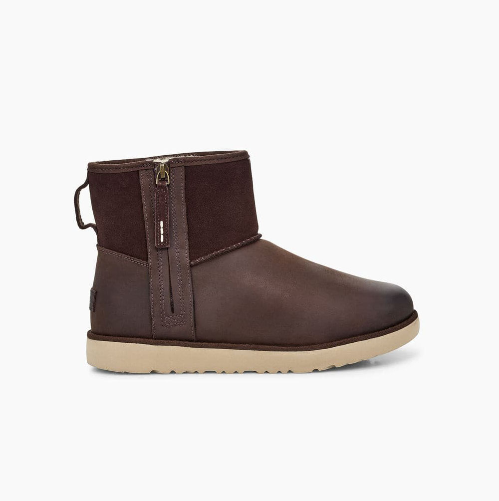 UGG Klassiska Mini Zip Classic Boots Herr Bruna | RLOY541O