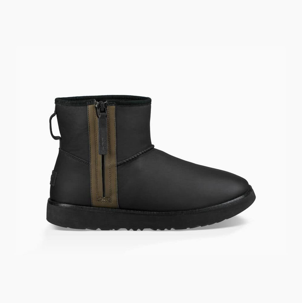UGG Klassiska Mini Zip Weather Classic Boots Herr Svarta | 0LMH5SP0