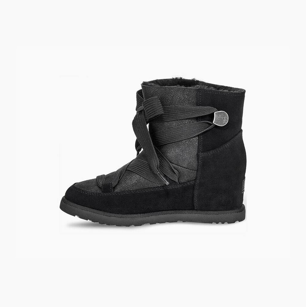 UGG Klassiska Spets-up Classic Boots Dam Svarta | EEJWT0GE