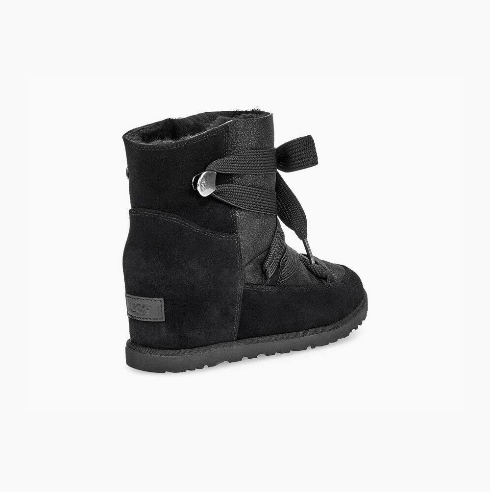 UGG Klassiska Spets-up Classic Boots Dam Svarta | EEJWT0GE