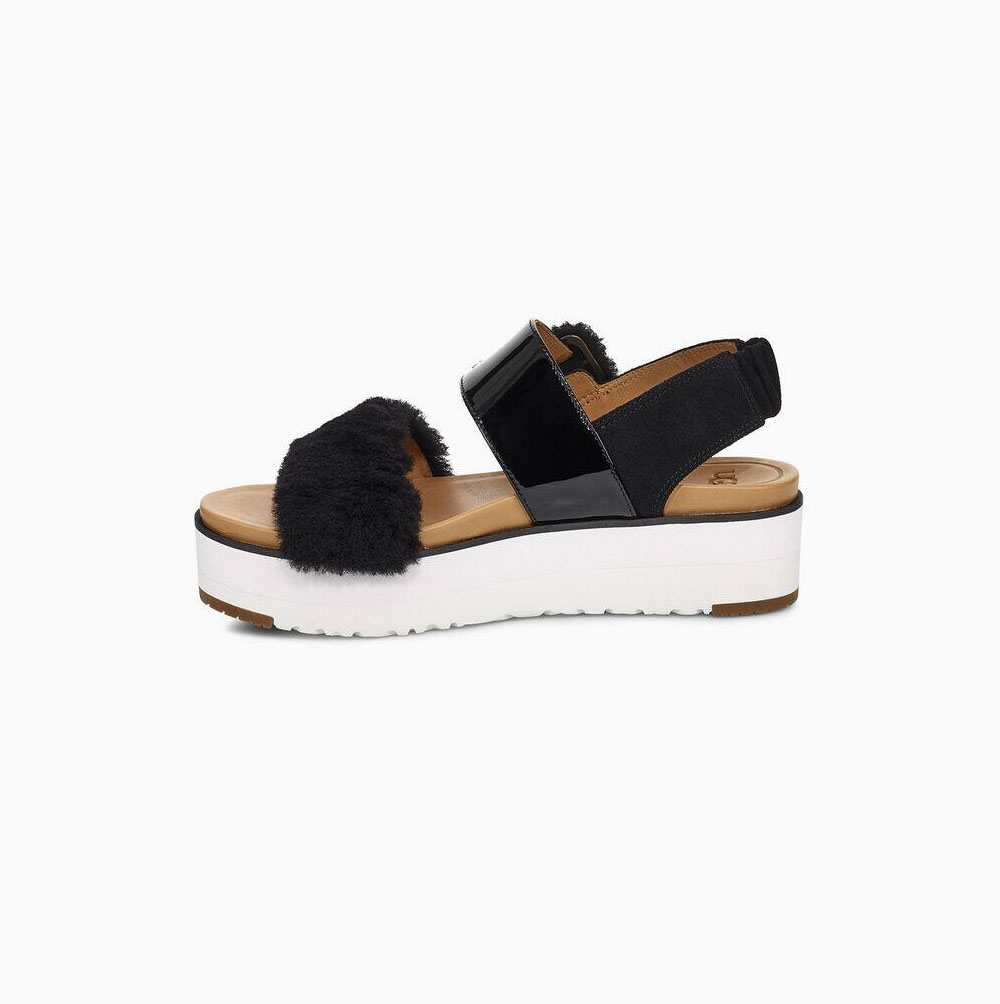 UGG Le Fluff Platå Sandaler Dam Svarta | JQYZ6692
