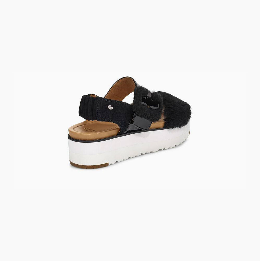 UGG Le Fluff Platå Sandaler Dam Svarta | JQYZ6692