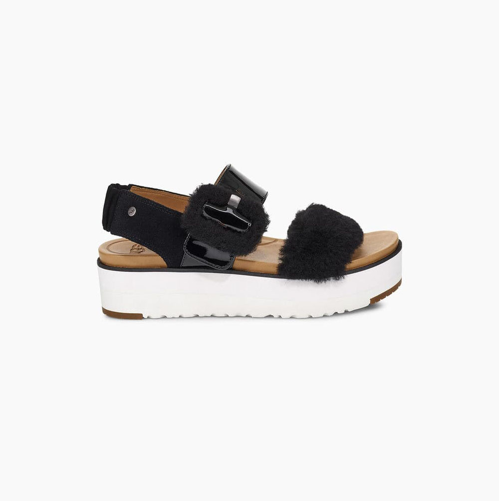 UGG Le Fluff Platå Sandaler Dam Svarta | JQYZ6692