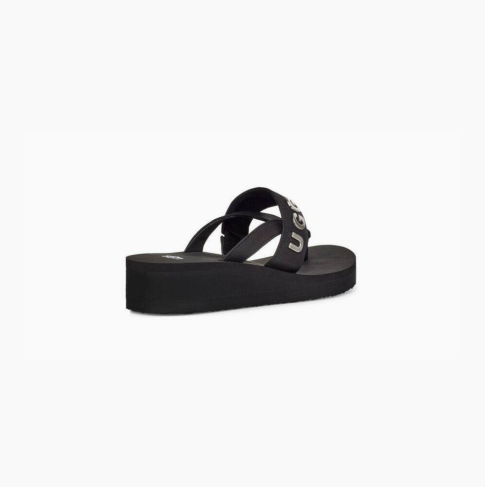 UGG Luna Logo Charm Platå Sandaler Dam Svarta | HDRVOYEX