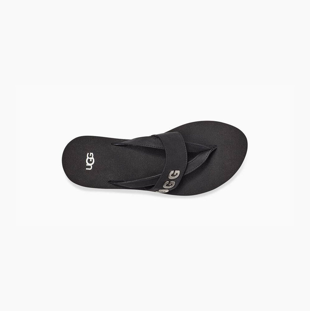 UGG Luna Logo Charm Platå Sandaler Dam Svarta | HDRVOYEX