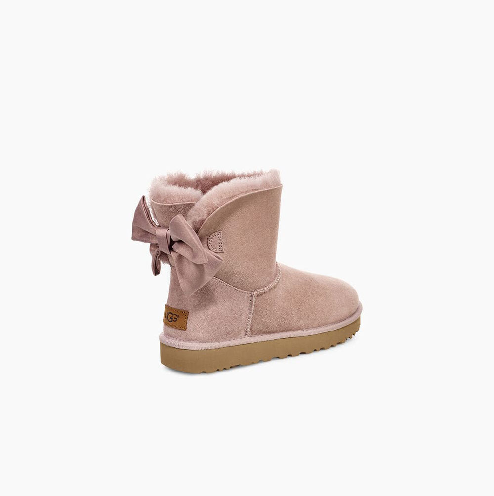UGG Mini Bailey Bow II Glam Bow Boots Dam Ljusrosa | ZWY31922