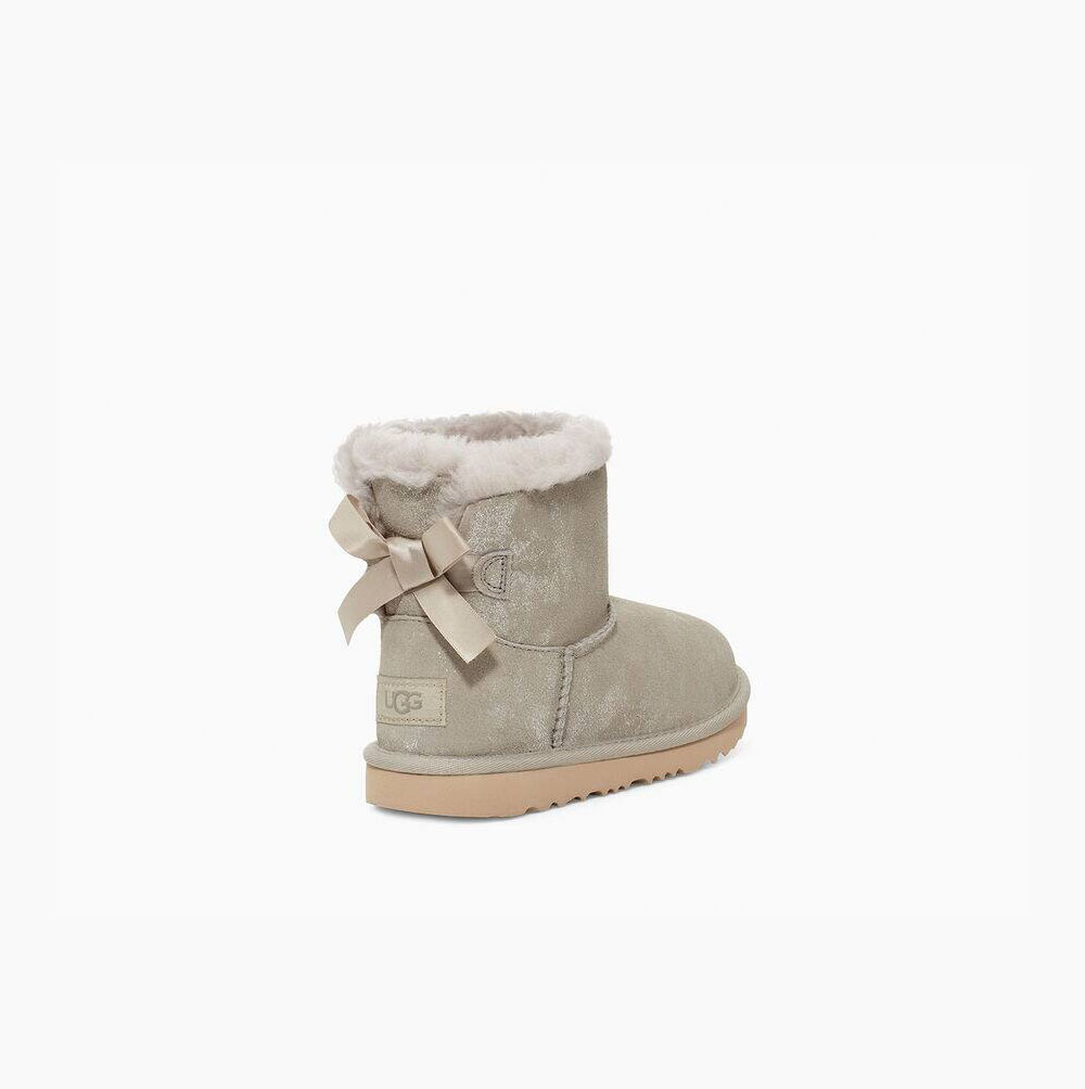 UGG Mini Bailey Bow II Shimmer Bow Boots Barn Grå | 5X7N1HY9