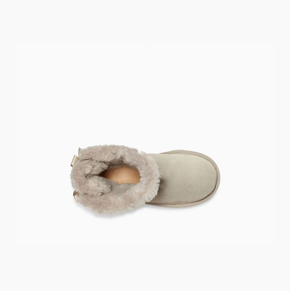 UGG Mini Bailey Bow II Shimmer Bow Boots Barn Grå | 5X7N1HY9