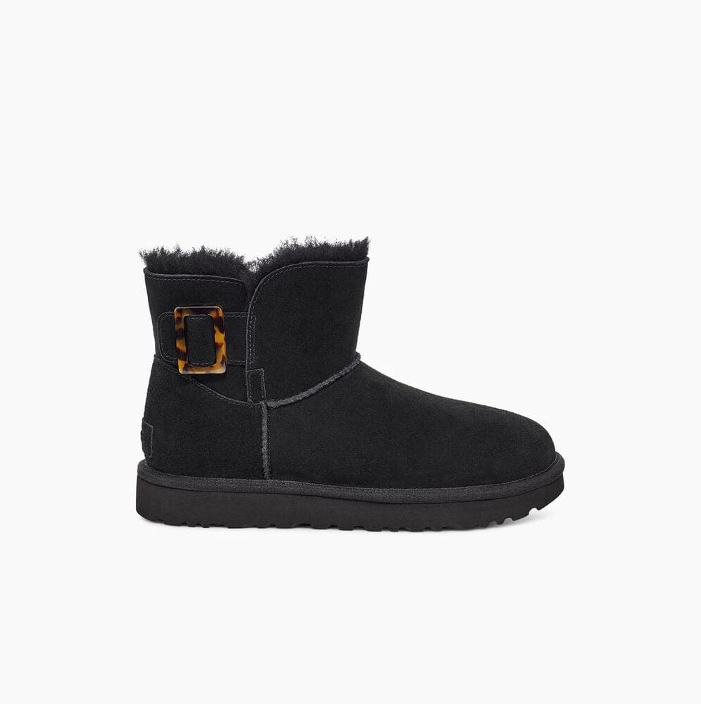 UGG Mini Bailey Mode Spännen Mini Boots Dam Svarta | BCTCLHKO