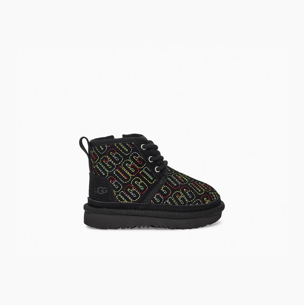 UGG Neumel II Tryck Stitch Neumel Boots Barn Svarta | 418A5SA7