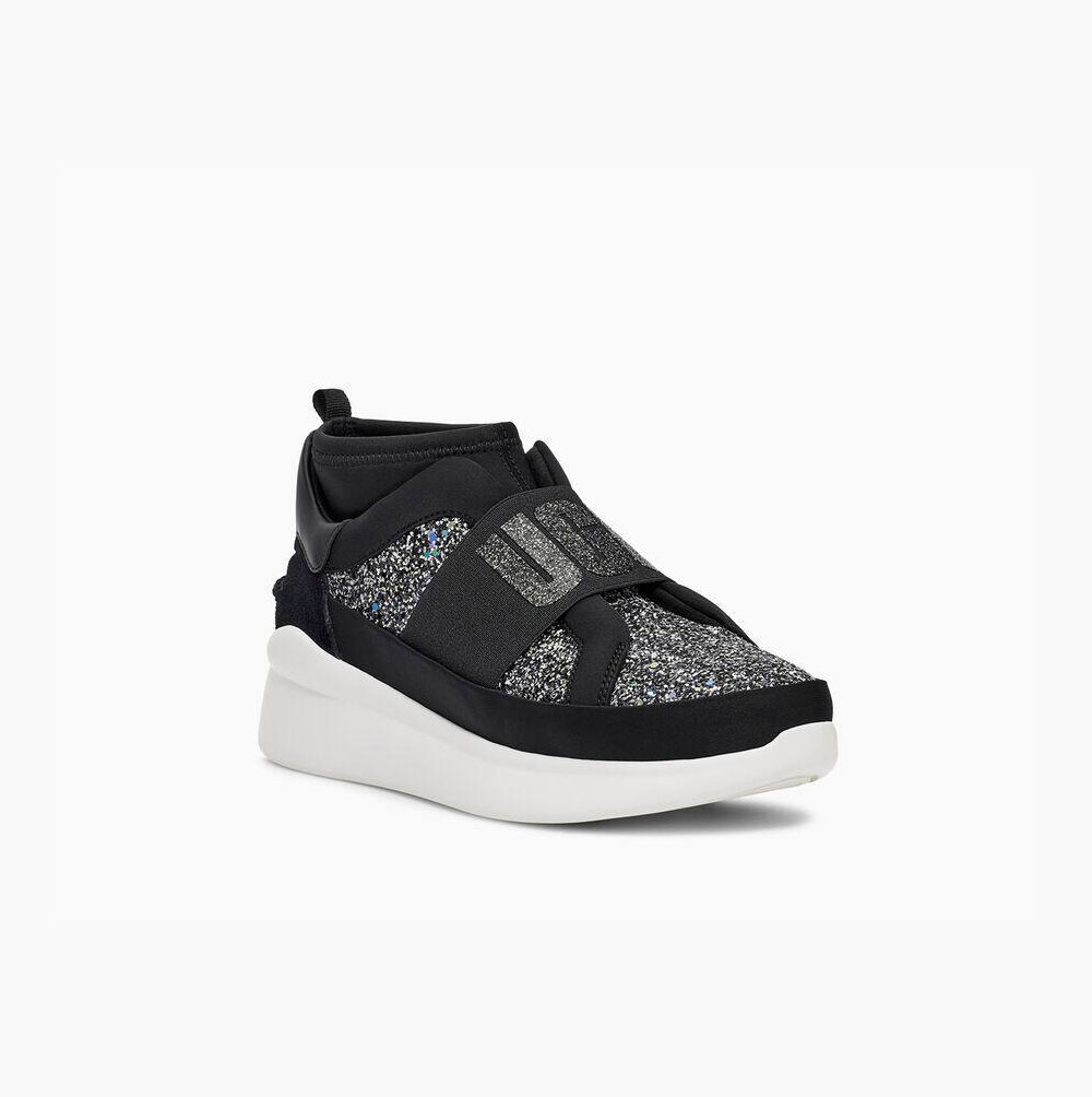 UGG Neutra Tjock Glitter Sneakers Dam Svarta | MCQHAU9I