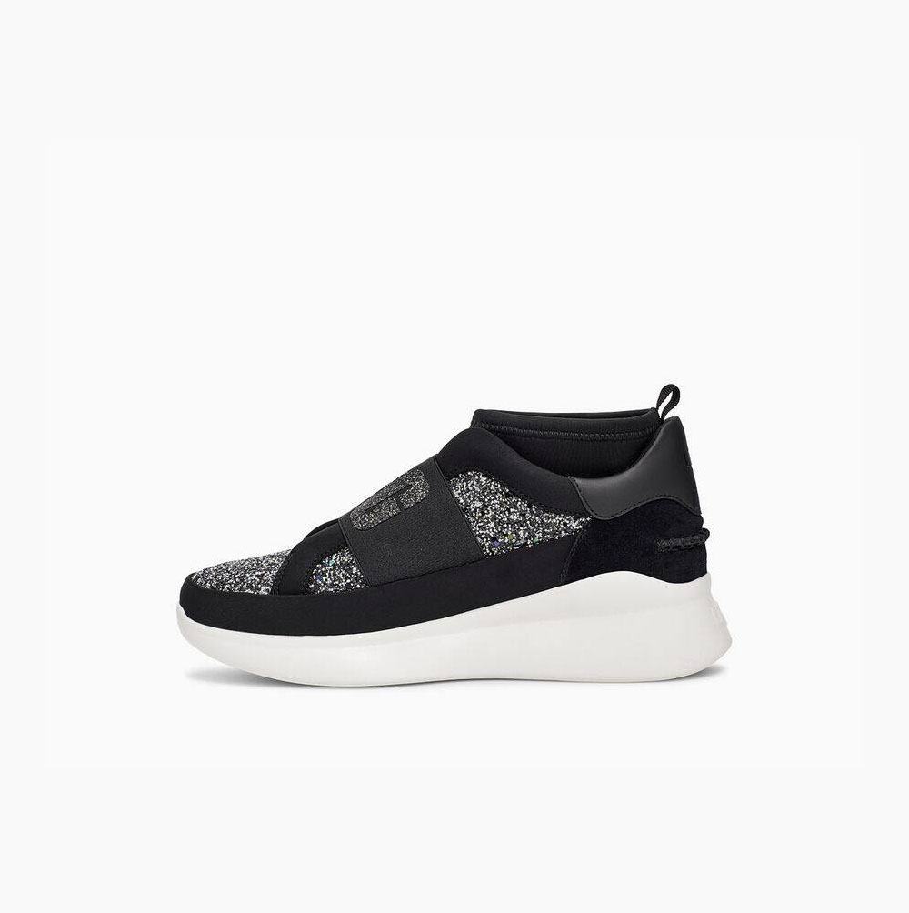 UGG Neutra Tjock Glitter Sneakers Dam Svarta | MCQHAU9I