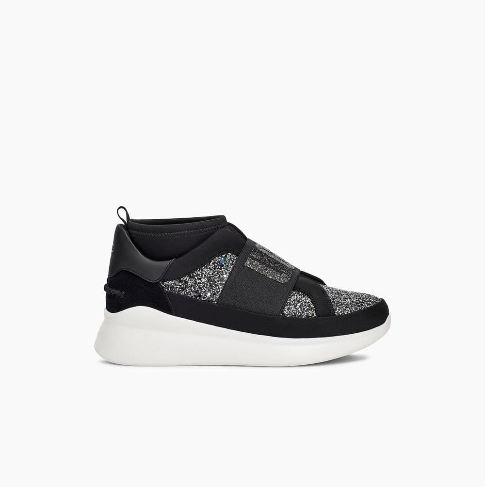 UGG Neutra Tjock Glitter Sneakers Dam Svarta | MCQHAU9I
