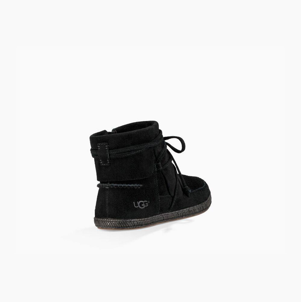 UGG Reid Moc Snörkängor Dam Svarta | F57HJKI5