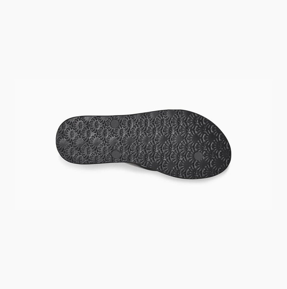 UGG Simi Fluff Manifesto Flip Flop Dam Svarta | Z3GCUR9N