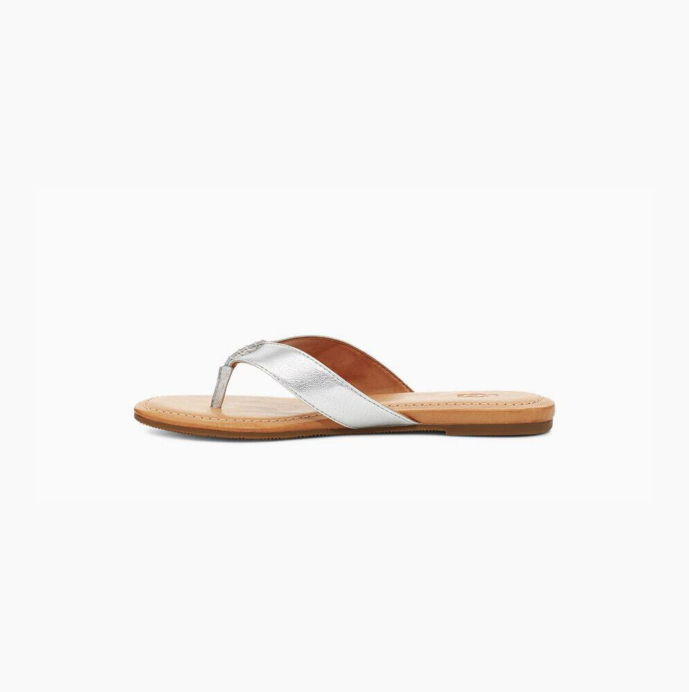 UGG Tuolumne Metallic Flip Flop Dam Silver | HIXR9D3J