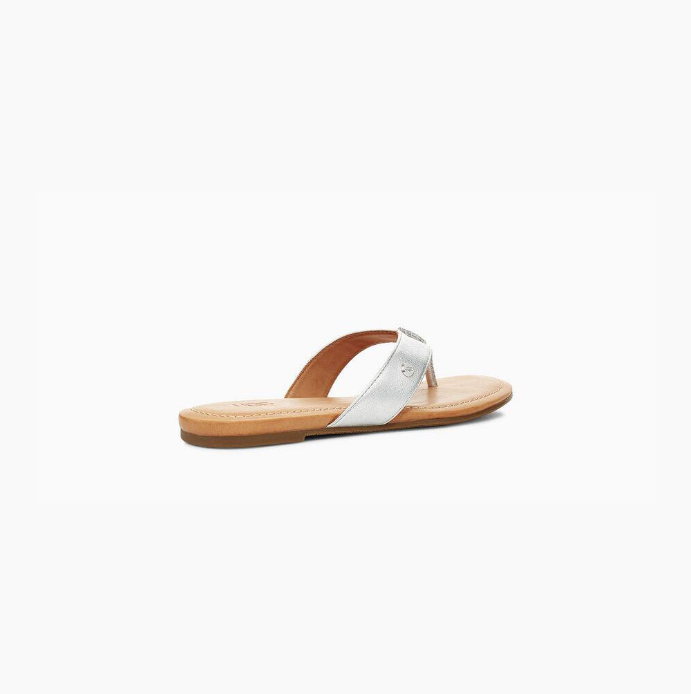 UGG Tuolumne Metallic Flip Flop Dam Silver | HIXR9D3J