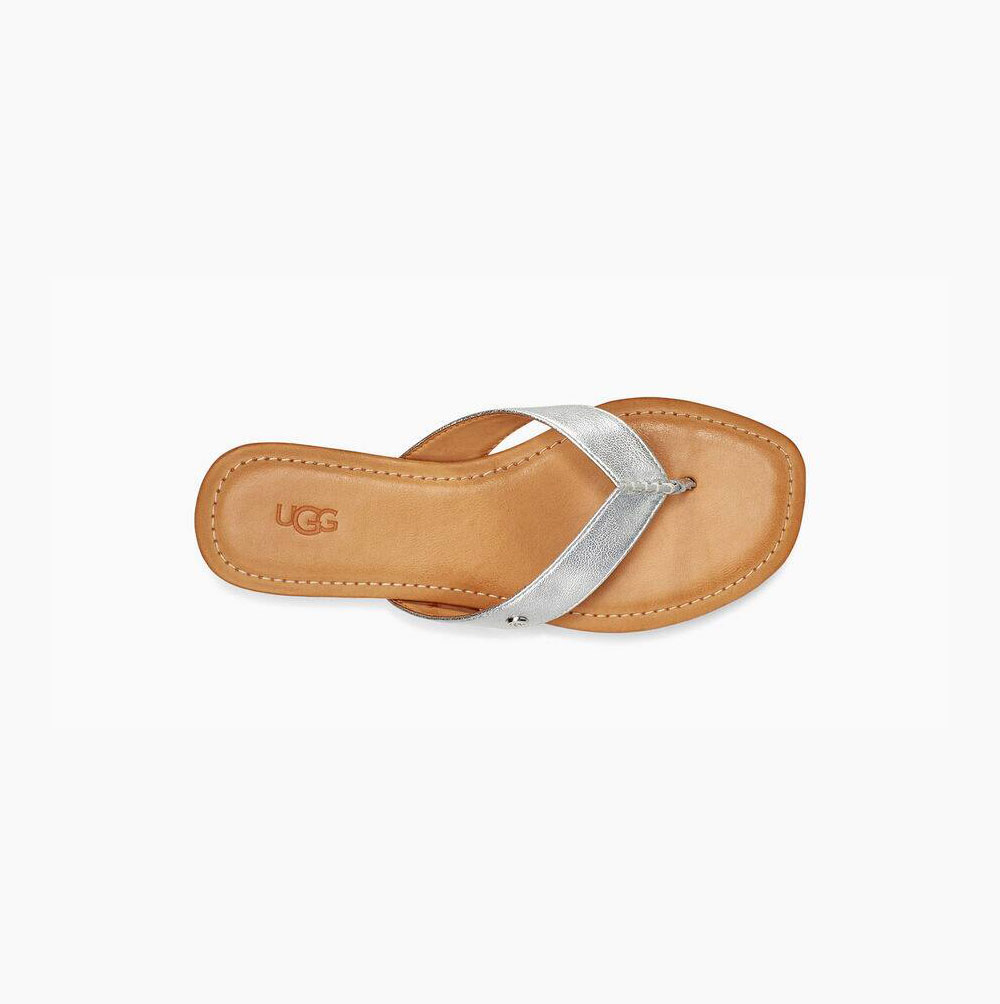 UGG Tuolumne Metallic Flip Flop Dam Silver | HIXR9D3J