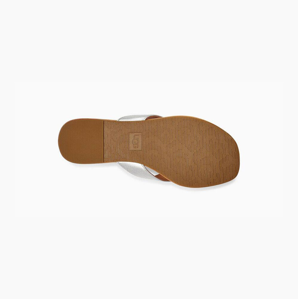 UGG Tuolumne Metallic Flip Flop Dam Silver | HIXR9D3J