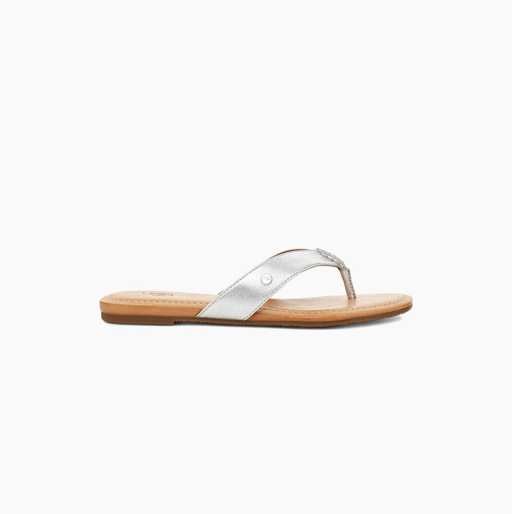 UGG Tuolumne Metallic Flip Flop Dam Silver | HIXR9D3J