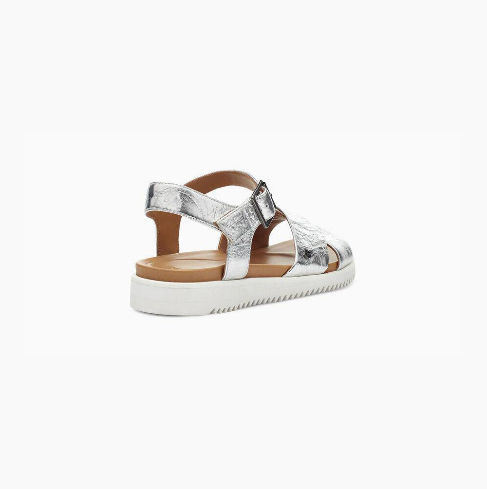 UGG Zoie Metallic Sandaler Dam Silver | U32ICGFJ