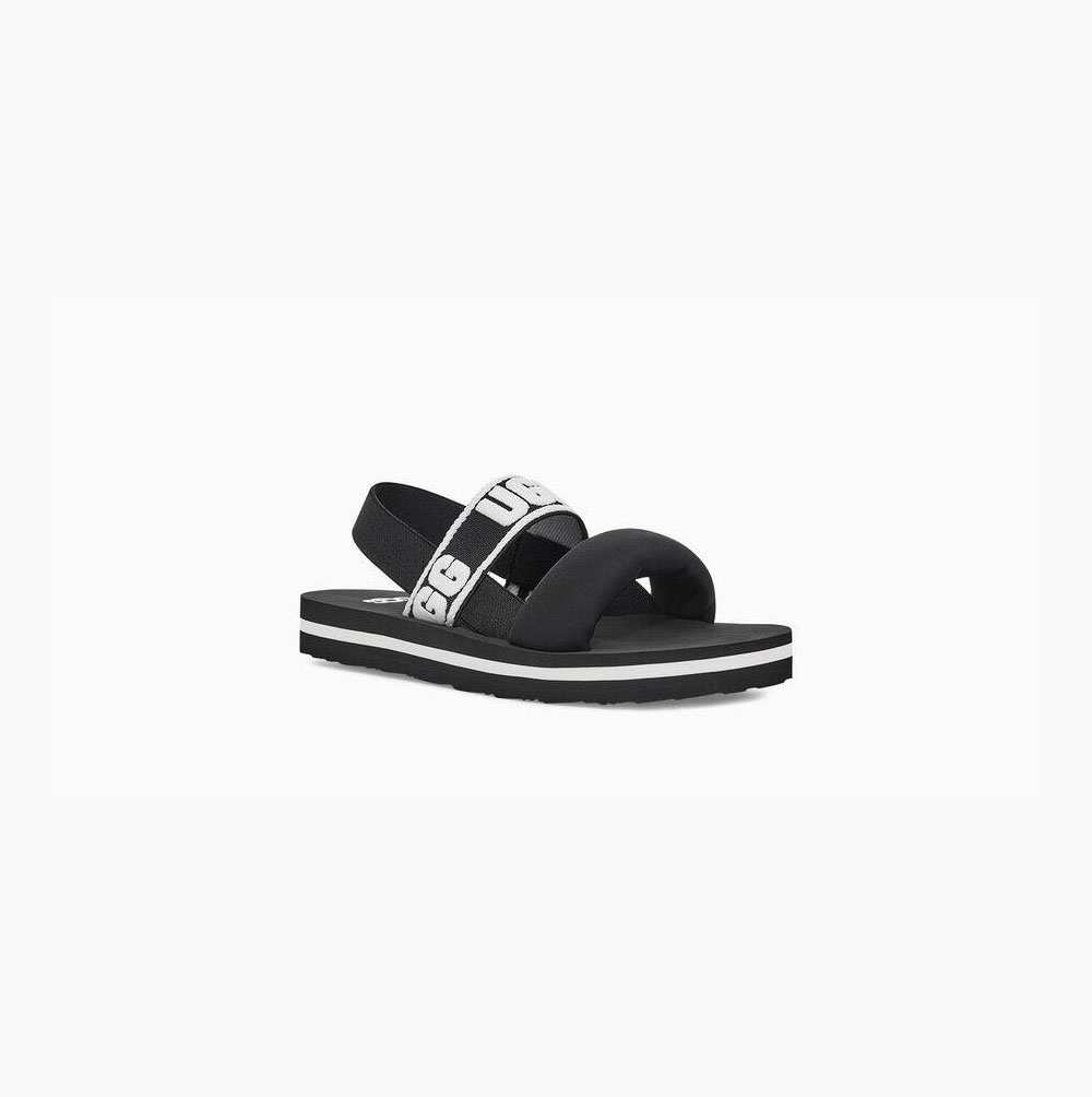 UGG Zuma Slingback Sandaler Barn Svarta | 9BWV6CXN